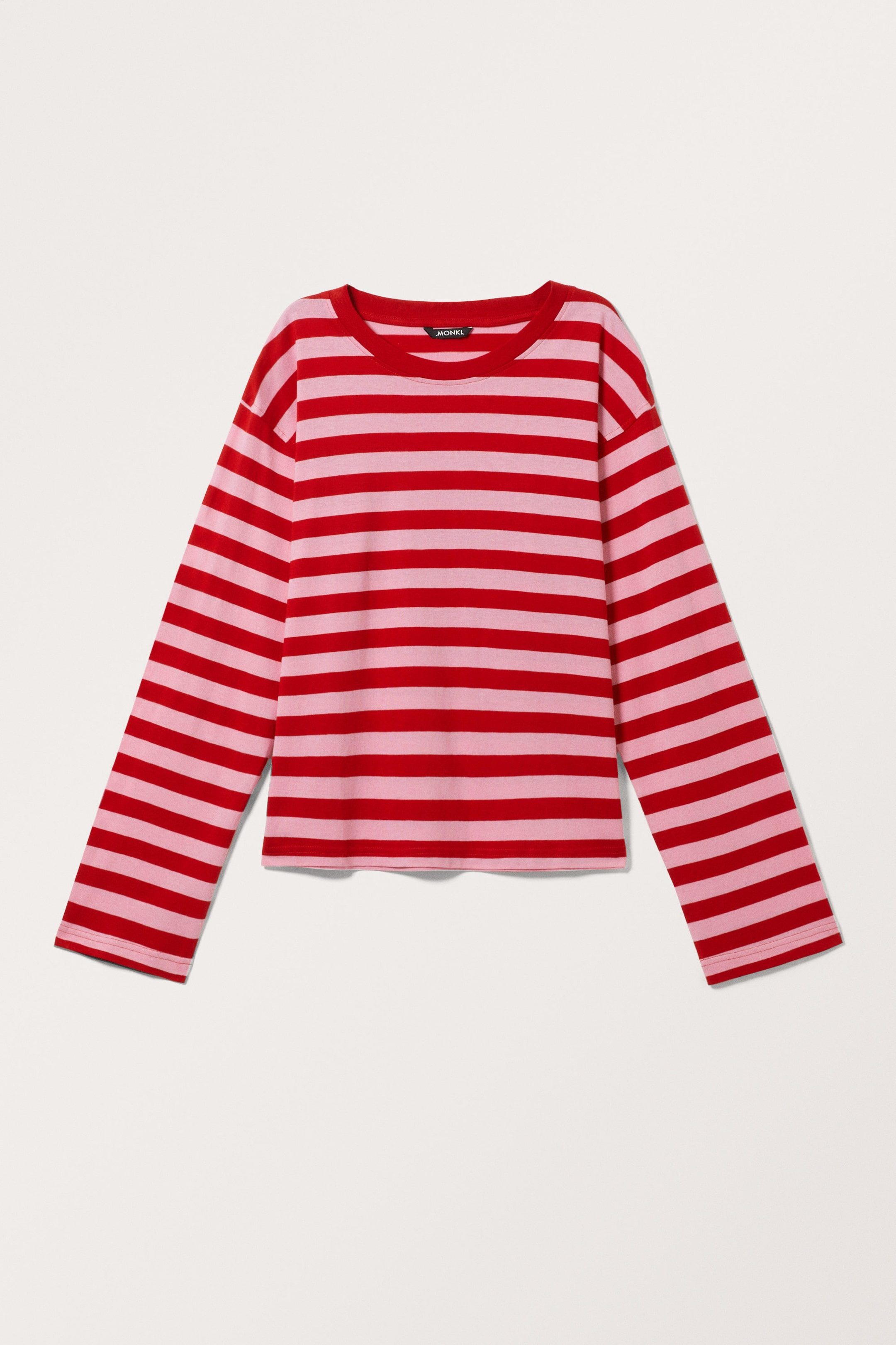 Red & Light Pink Stripe - Boxy Sleeve T-Shirt - 0