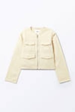 Light Dusty Beige - Detachable Sleeve Cotton Jacket - 5