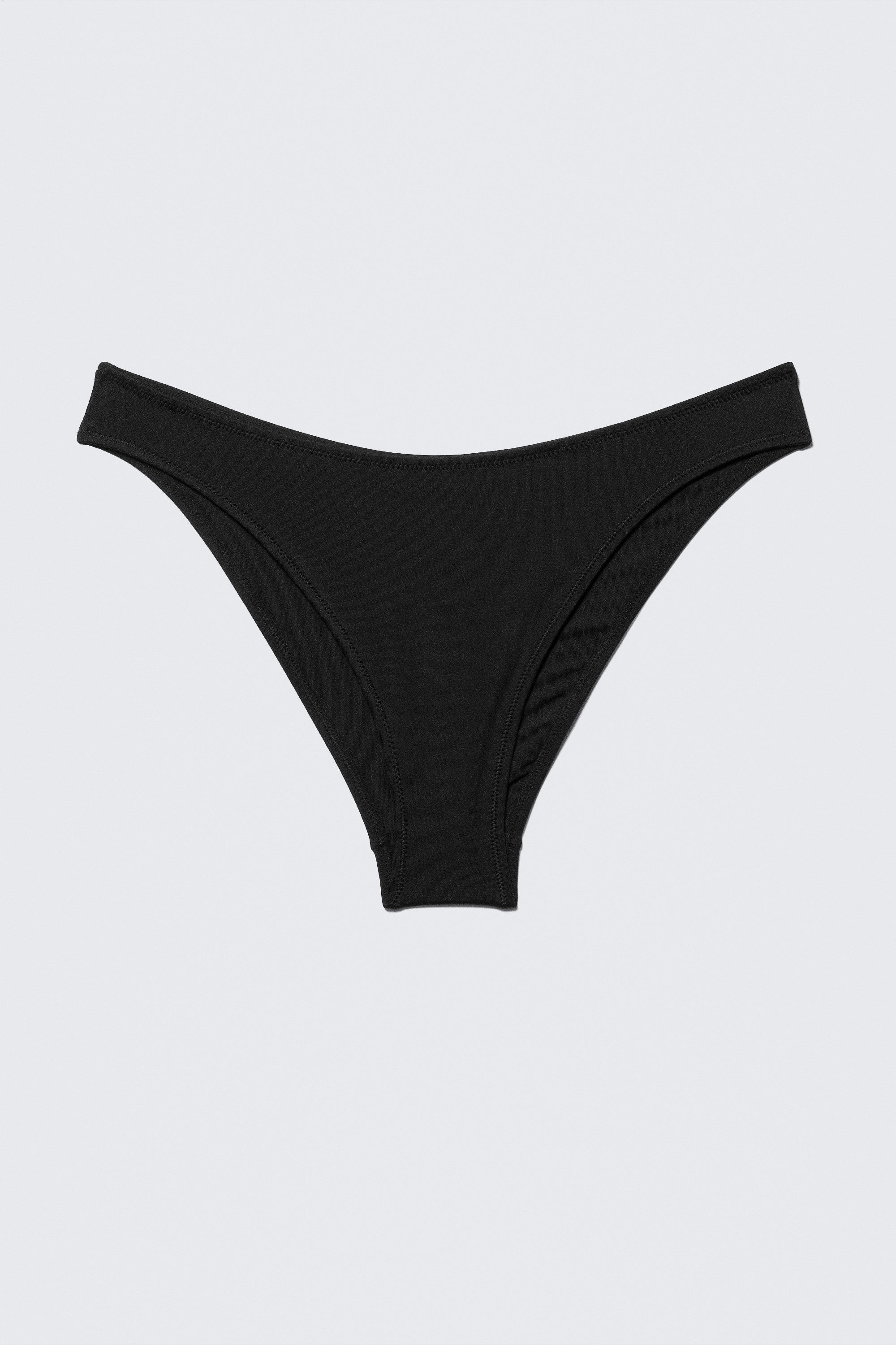Black - Scooped High-Cut Bikini Bottoms - 3