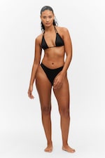 Black - Triangle Halter Bikini Top - 1