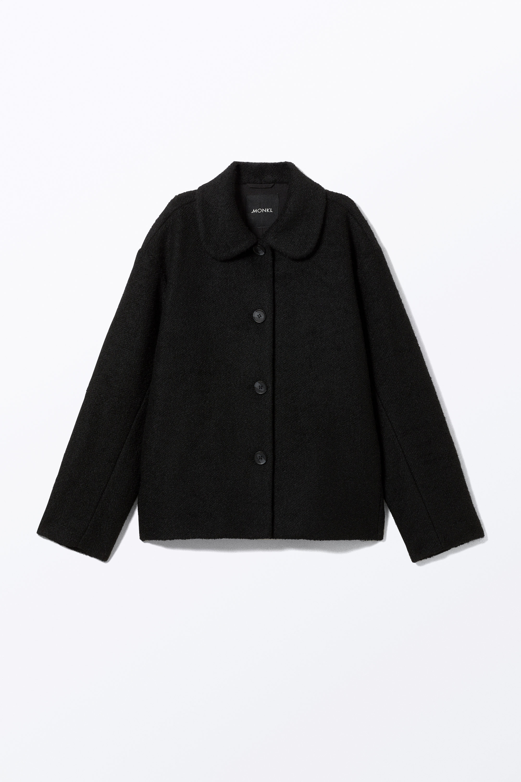 Schwarz - Einreihige Jacke aus Wollmischung - 4