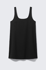 Black - Mini Pinafore Dress - 3