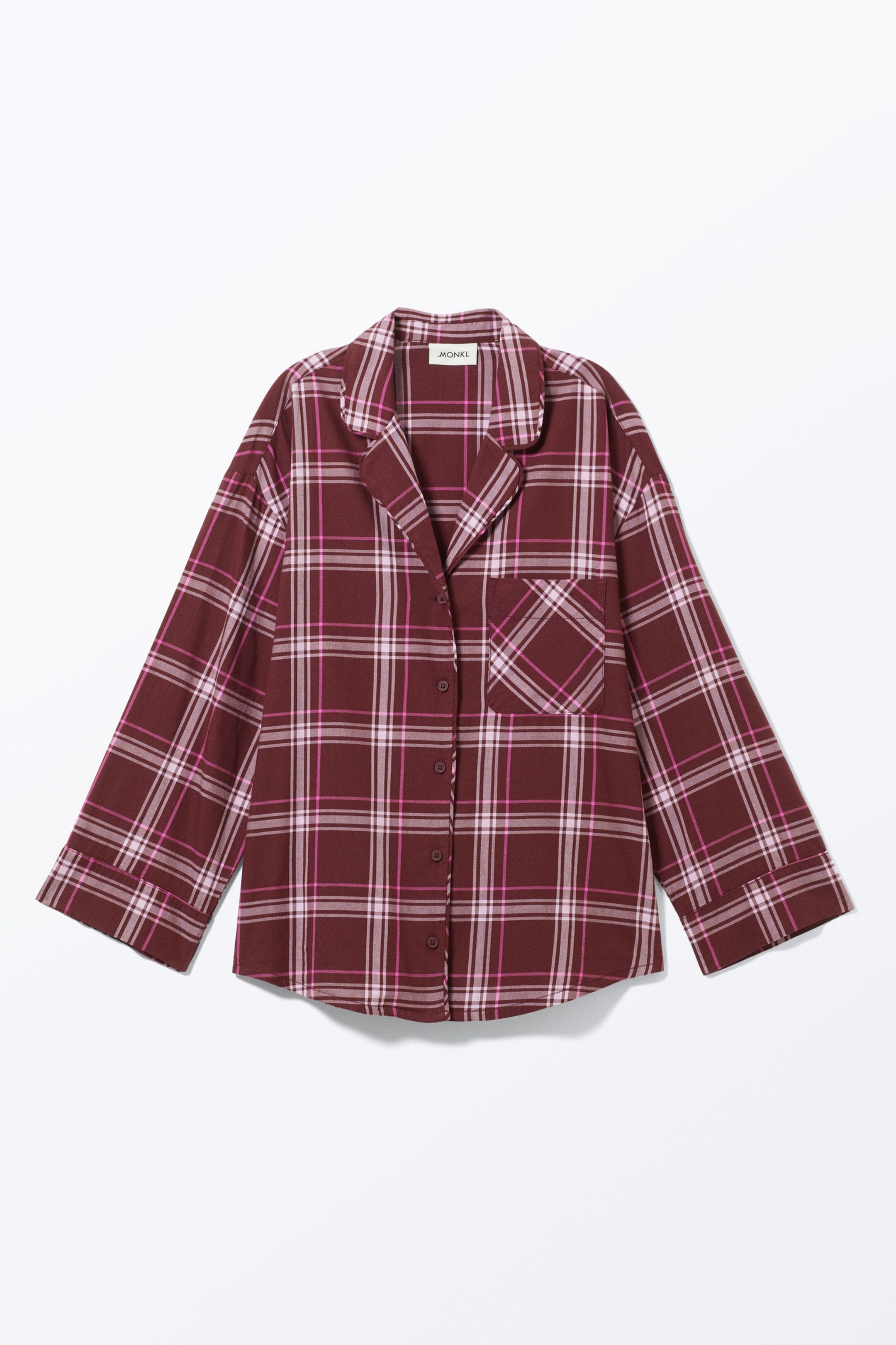Dark Red Check - Soft Long-Sleeved Flannel Shirt - 3