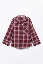 Dunkelrot kariert - Weiches, langärmeliges Flanellhemd - 0