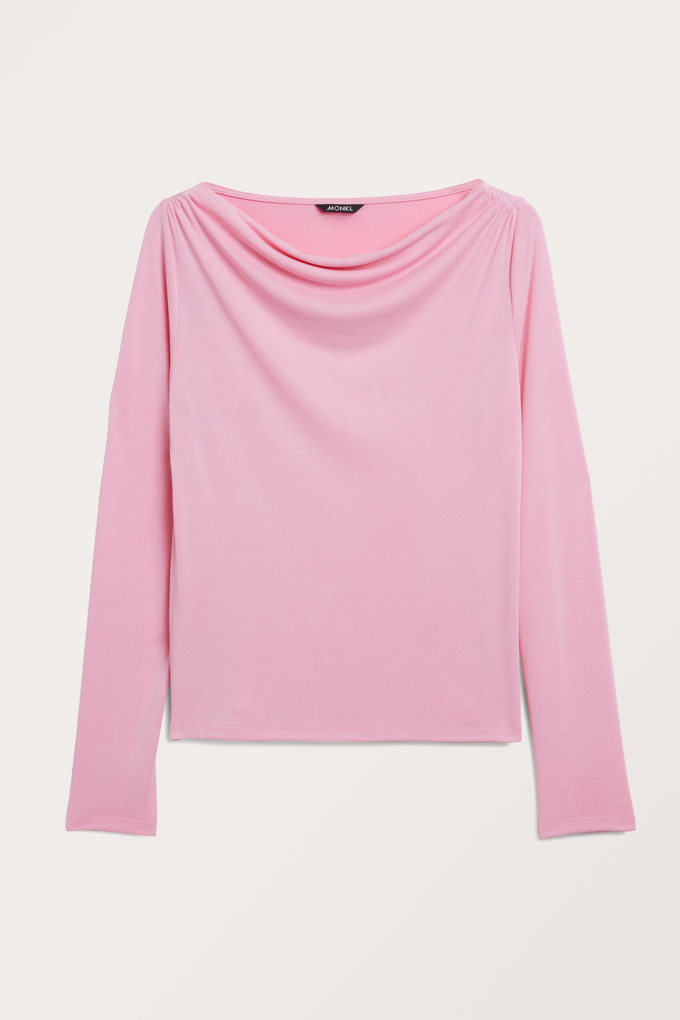 Grotere afbeelding bekijken: Top met lange mouwen en rimpeling aan de boothals - Lichtroze - DAMES | H&M NL 1