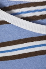 Blue & Brown Stripes - Boxy Sleeve T-Shirt - 1