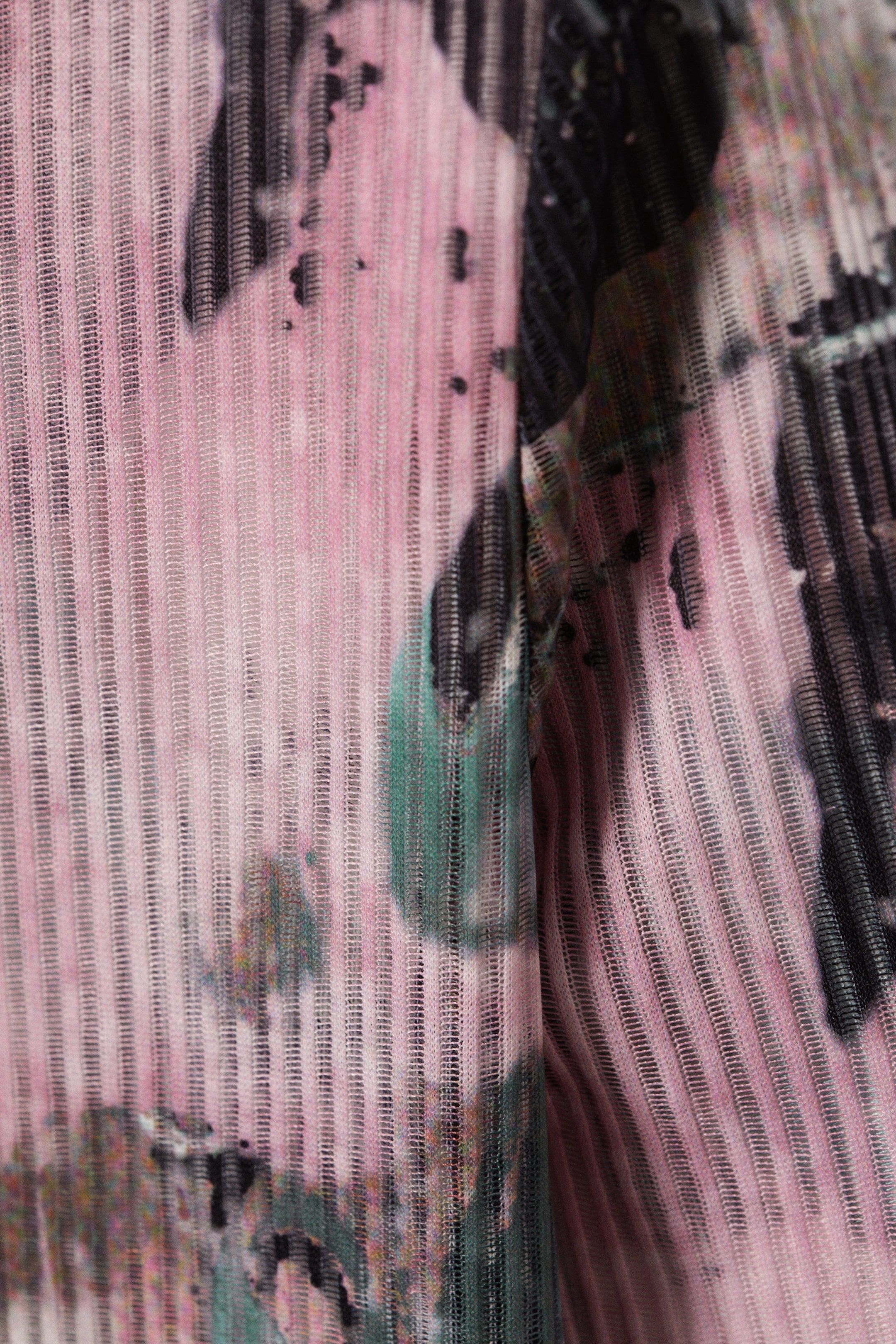 Muted Wild - Long-Sleeved Printed Mesh Top - 2