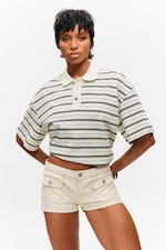 Hellbeige - Mini-Shorts mit Utility-Taschen - 1