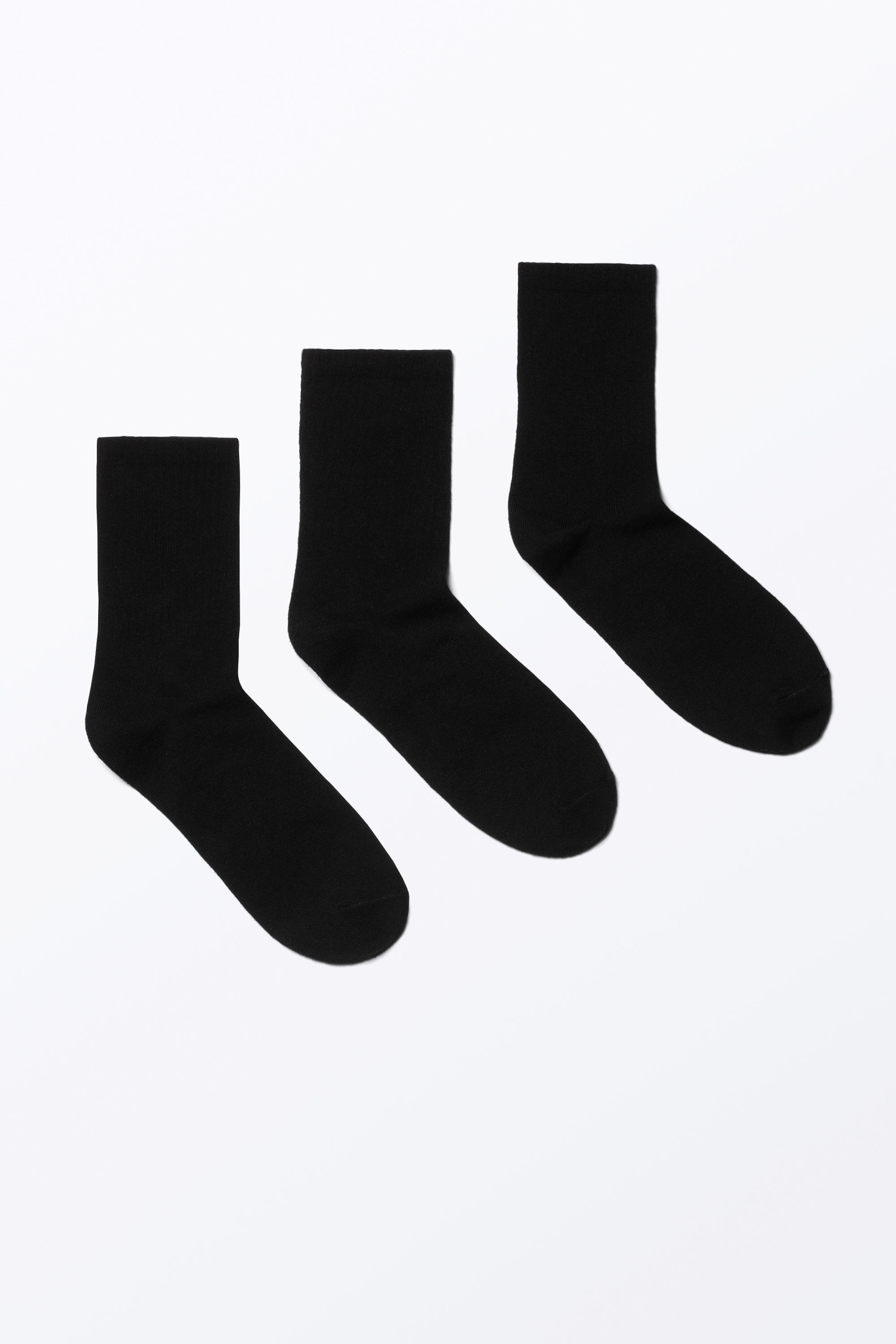Black - 3-pack Ribbed Socks - 0