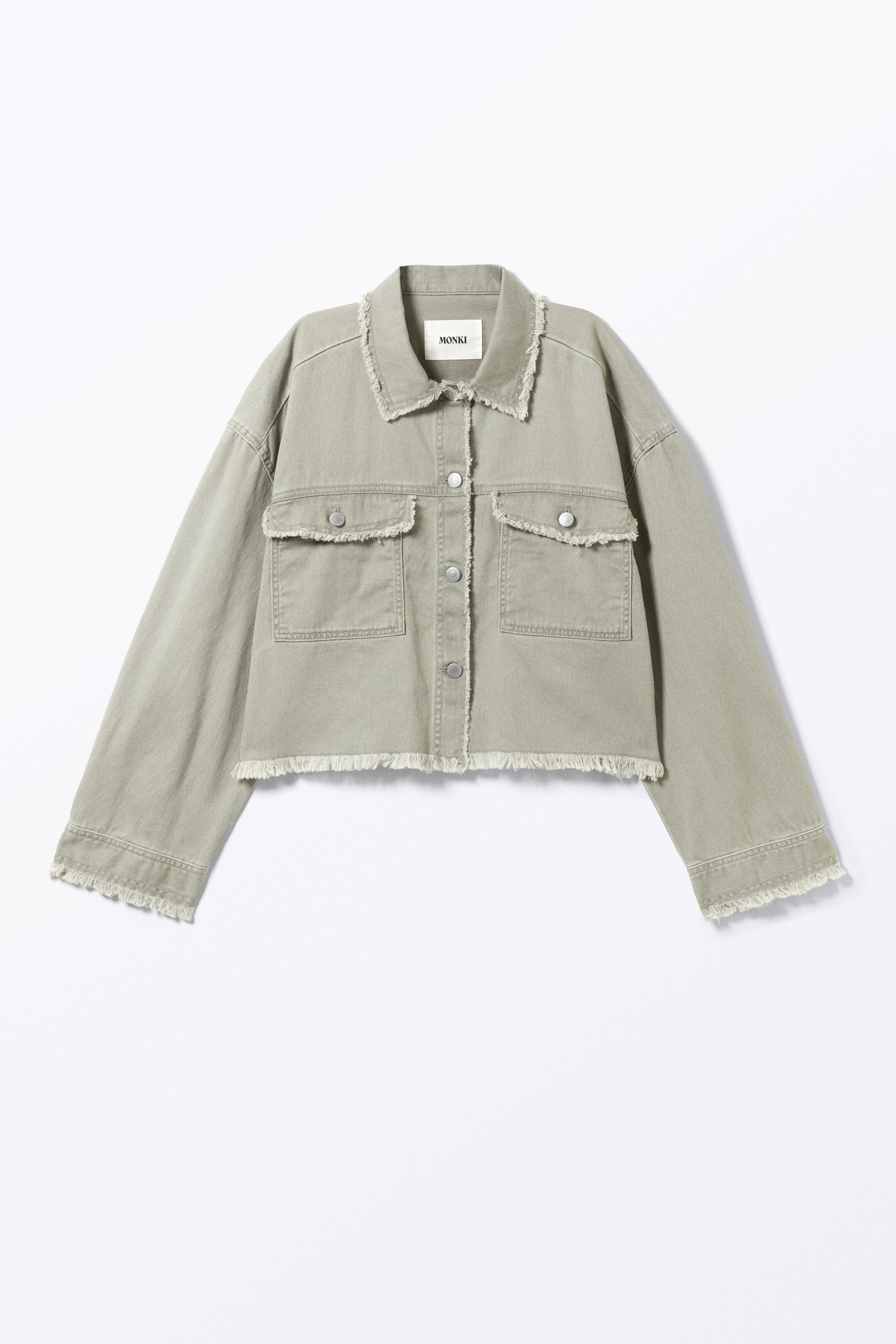 Agrandir l'image: Veste courte en sergé coupe carrée - Vert kaki - FEMME | H&M CH 5