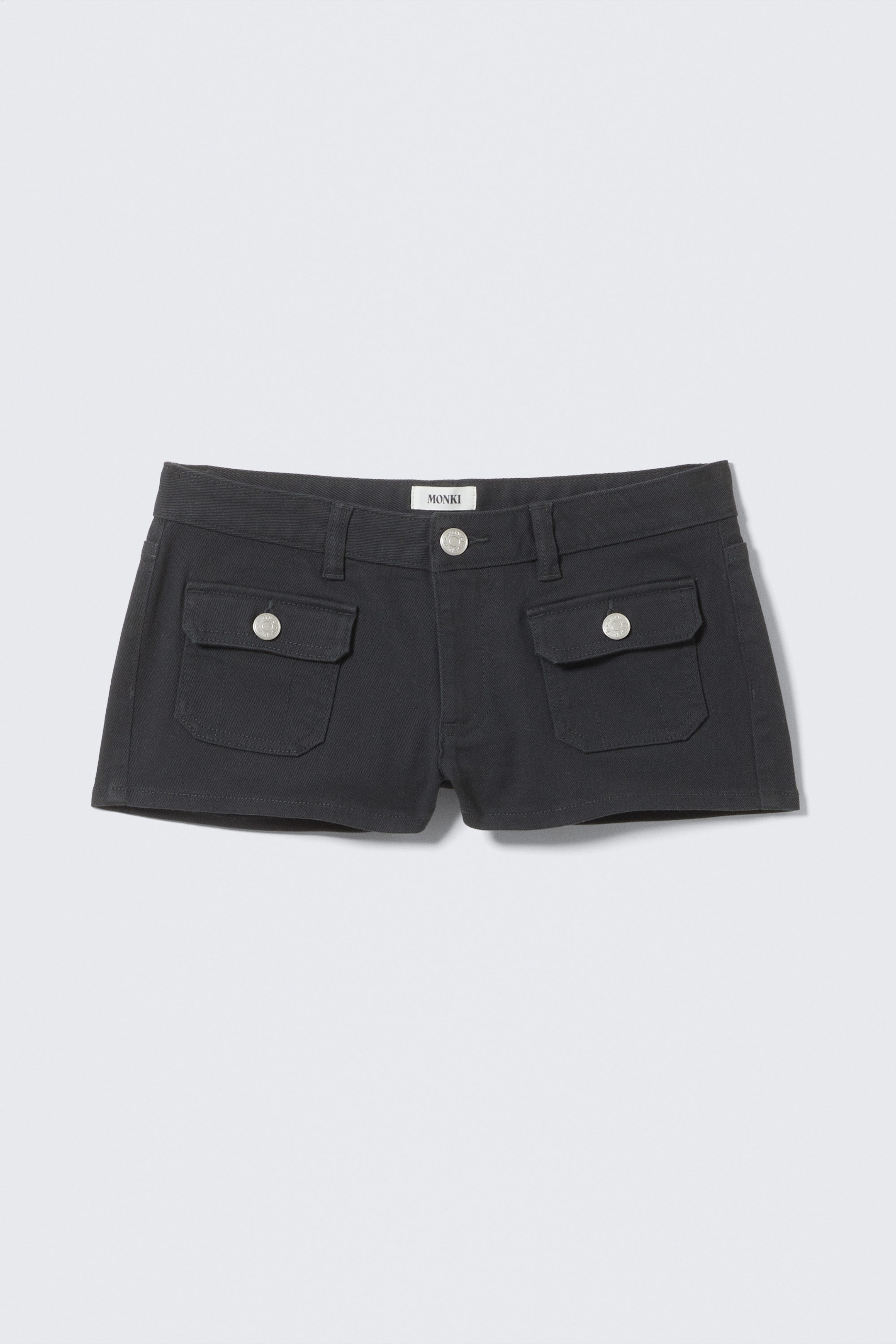 Schwarz - Mini-Shorts mit Utility-Taschen - 4