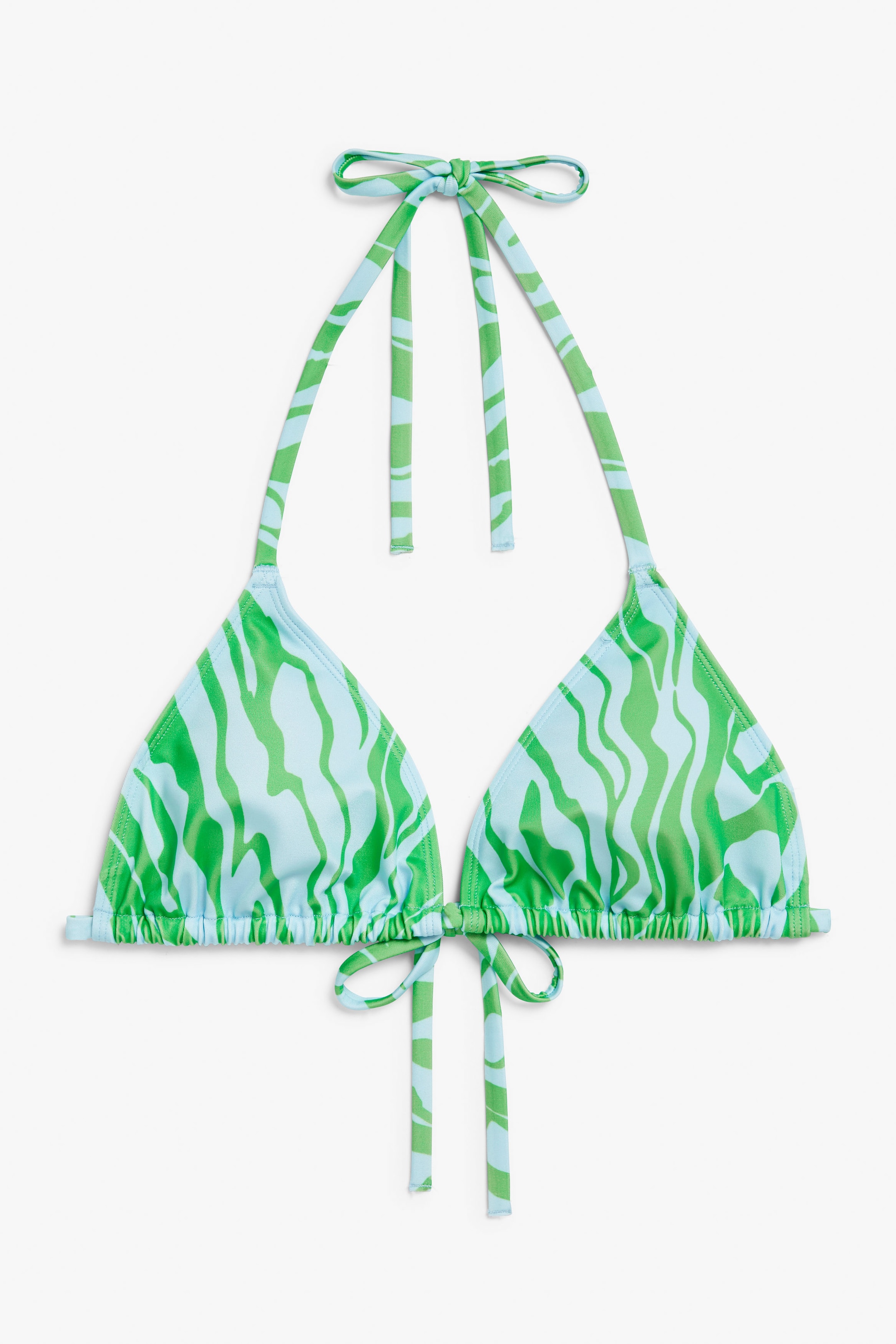 Blue & green - Triangle bikini top - 0