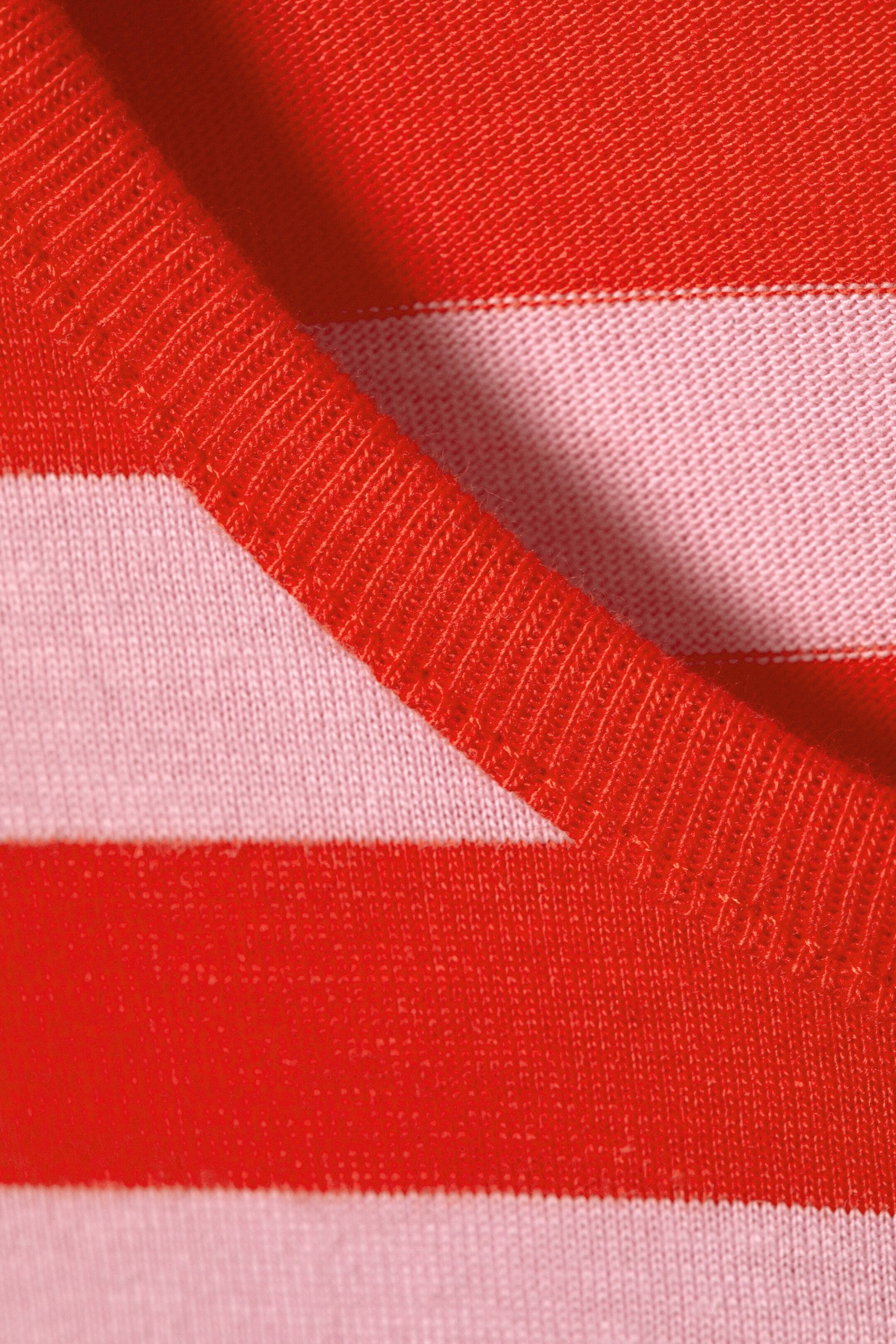 Red & Pink Stripes - Boxy Sleeve T-Shirt - 1