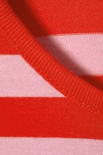 Red & Pink Stripes - Boxy Sleeve T-Shirt - 1