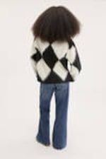 Black White - Fluffy knit cardigan - 2