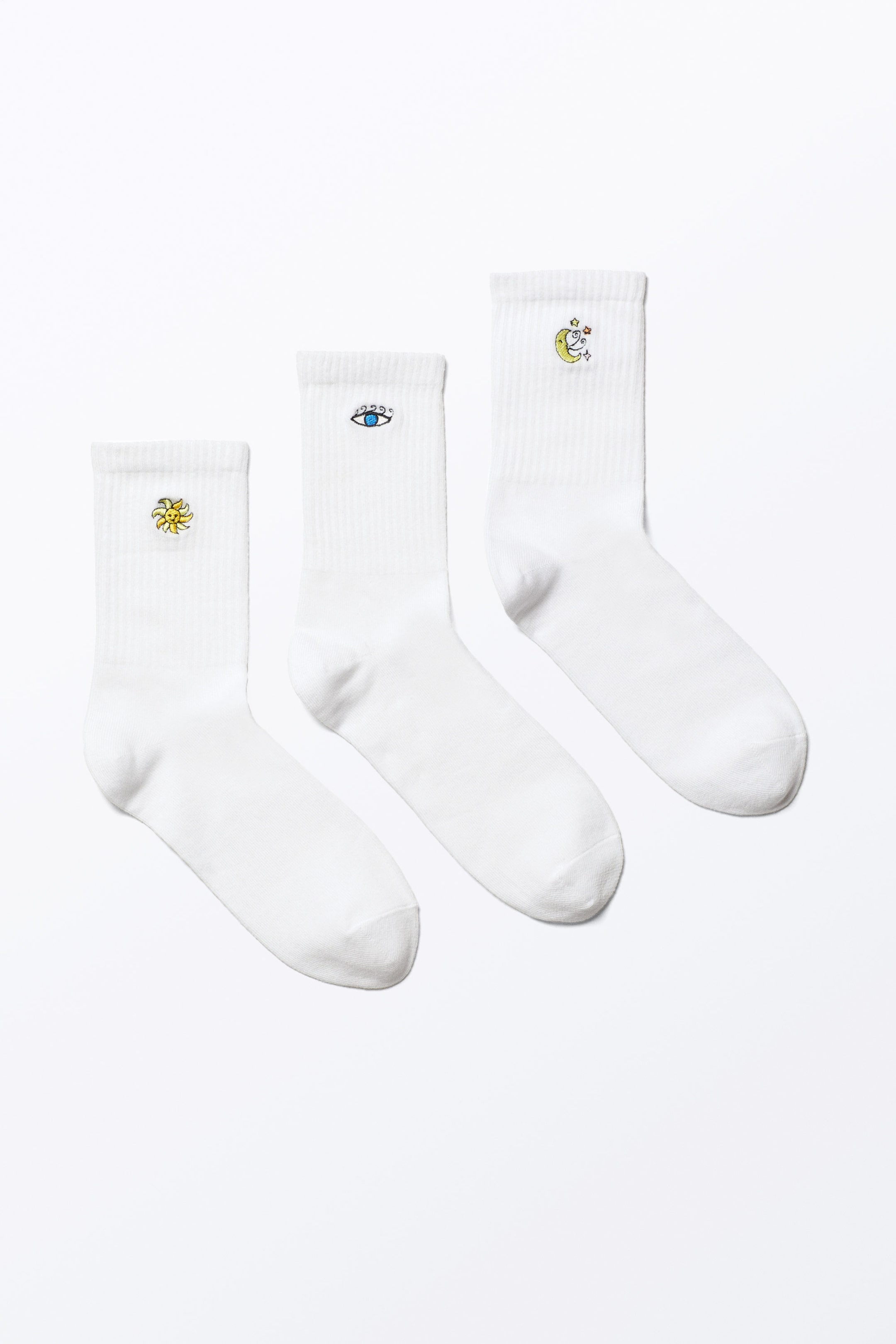 White - Embroidered Mix - 3-pack Embroidered Socks - 0