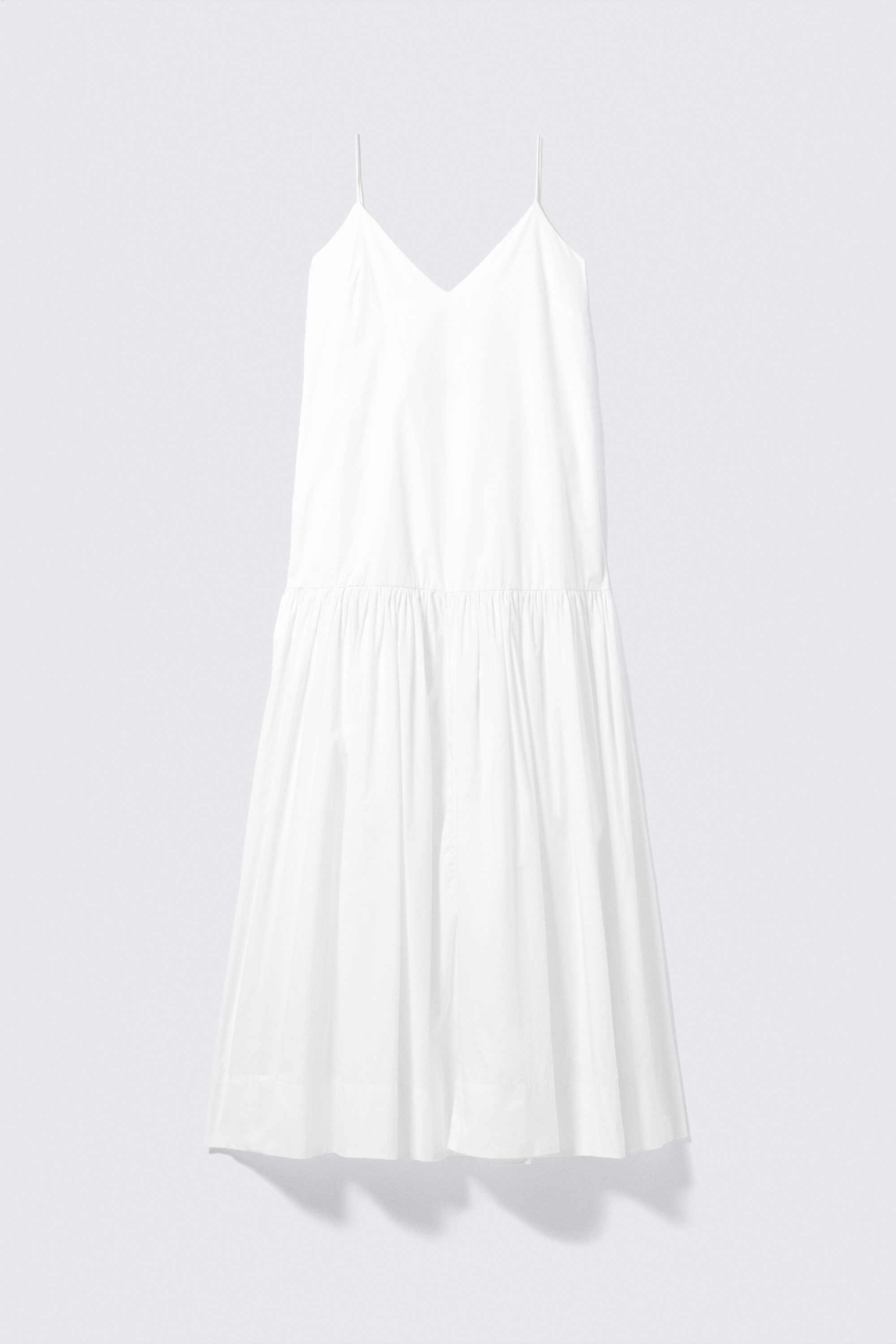 White - Tiered Cotton Poplin Maxi Dress - 4