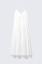 Weiß - Abgestuftes Maxikleid aus Baumwollpopeline - 4