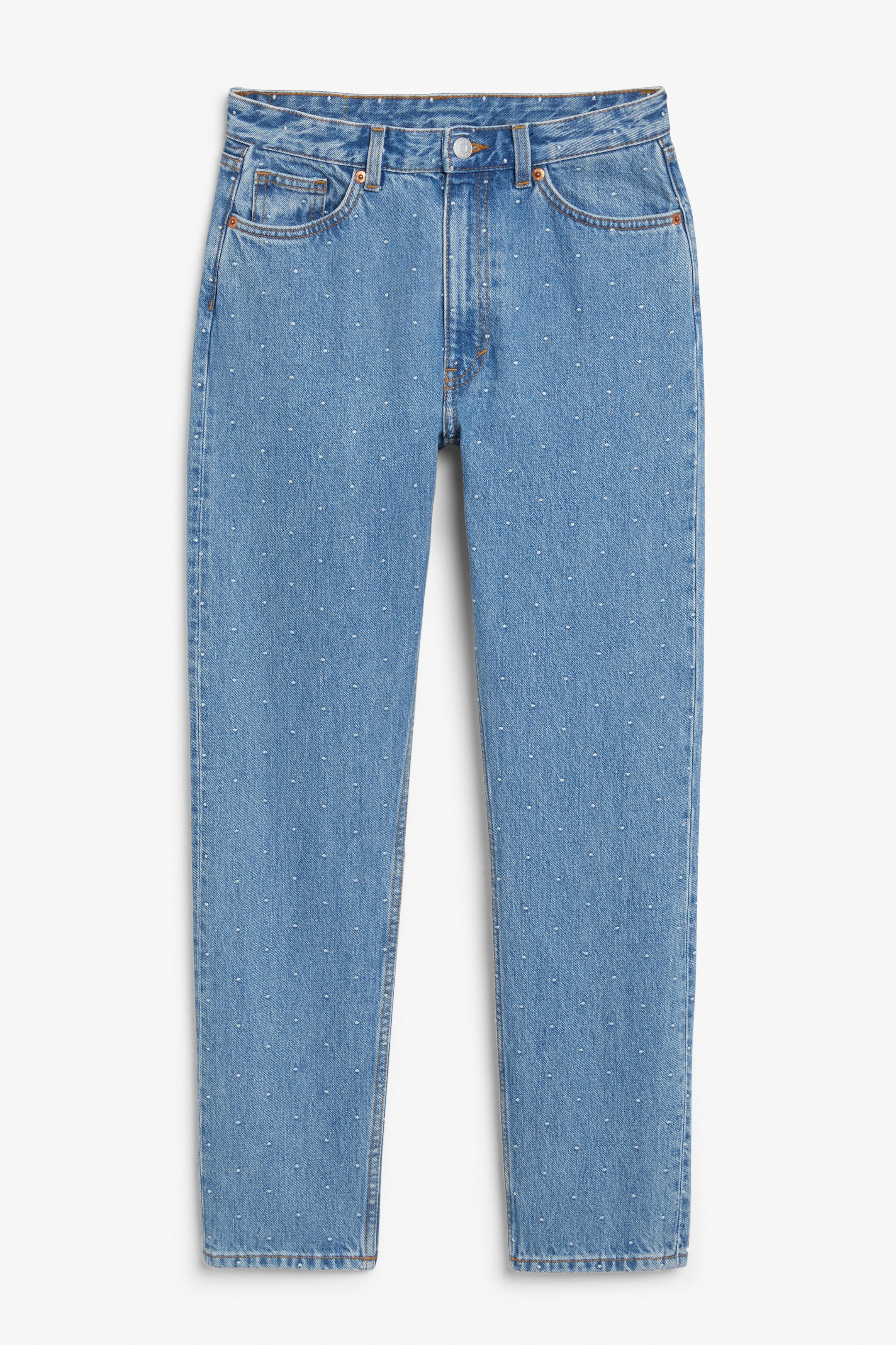 Grösseres Bild ansehen: Hoch sitzende Jeans Kimomo mit schmalem Bein - Aufgestickte Punkte - DAMEN | H&M CH 1