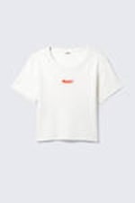 White - Maybe? - Cropped Printed Cotton T-Shirt - 4