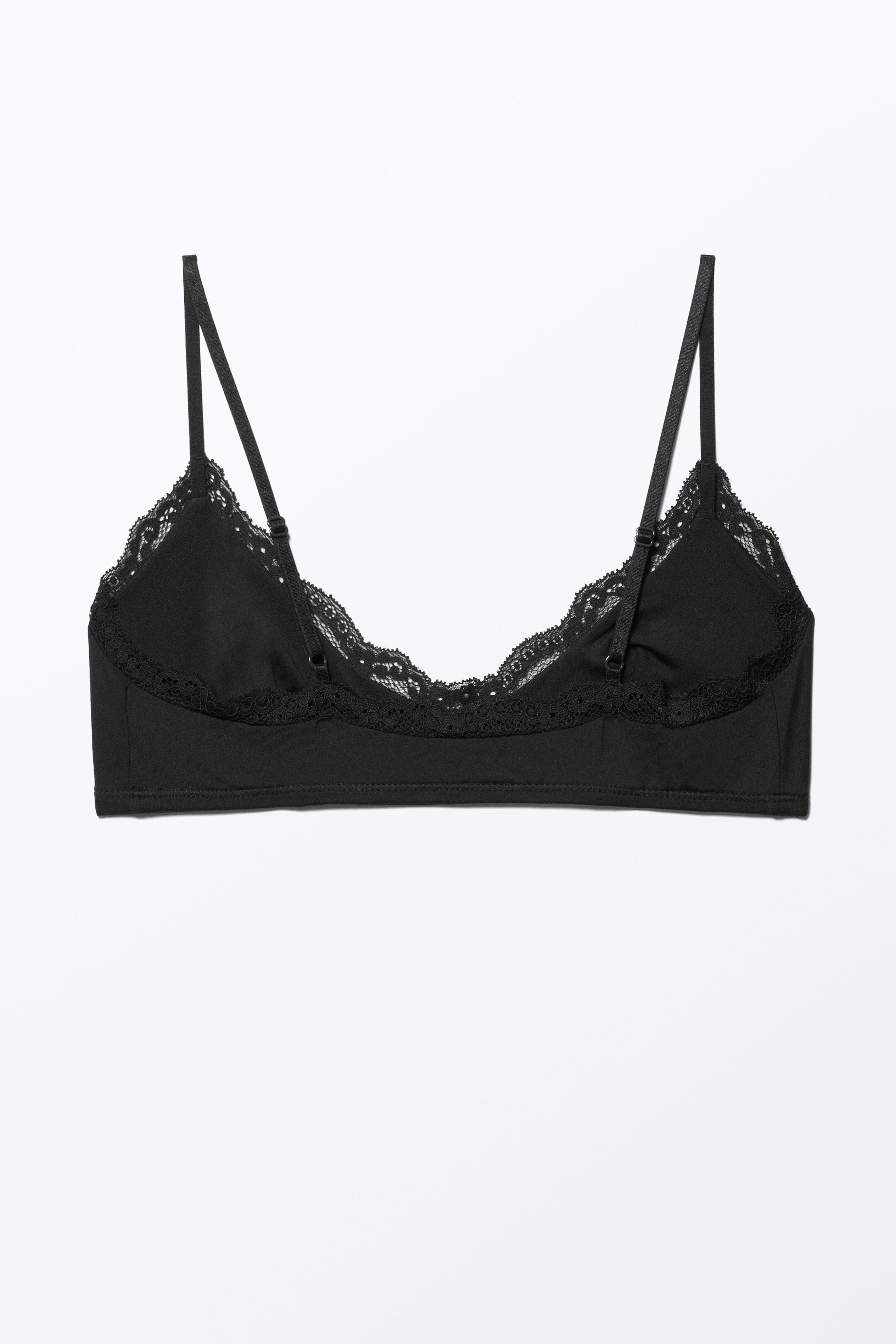 Black - Soft Pull-over Scoop Neck Bra - 1