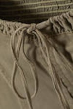 Khakigrün - Korsett-Top aus Twill mit Rüschenbesatz - 5