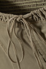 Khaki Green - Frill-Trim Twill Corset Top - 5