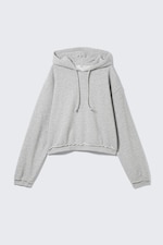 Grey Melange - Cropped Terry Pyjama Hoodie - 0