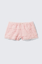 Light Pink - Frilled Lace Mini Shorts - 4