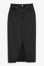 Black - Midi denim skirt - 3