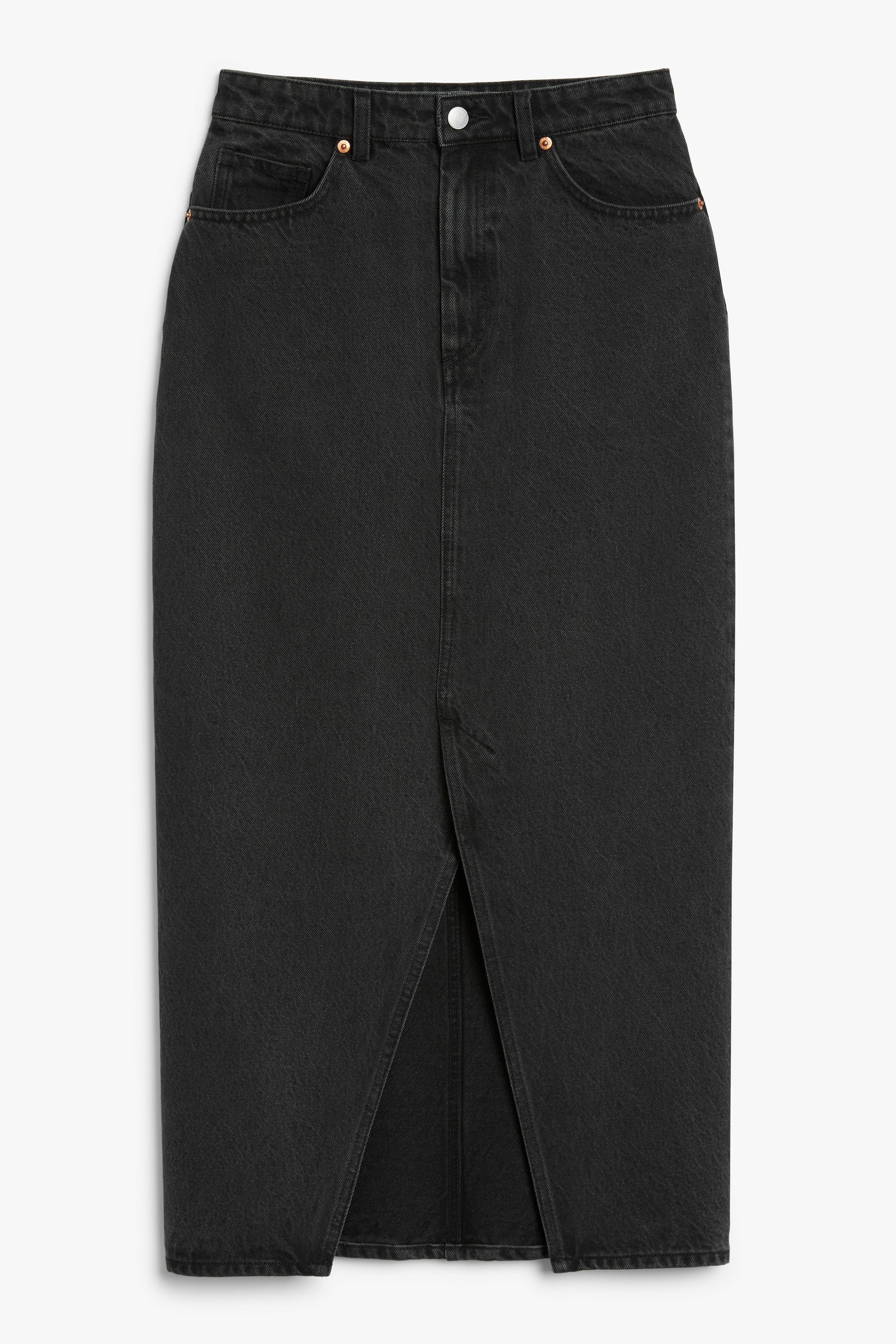 Black - Midi denim skirt - 0