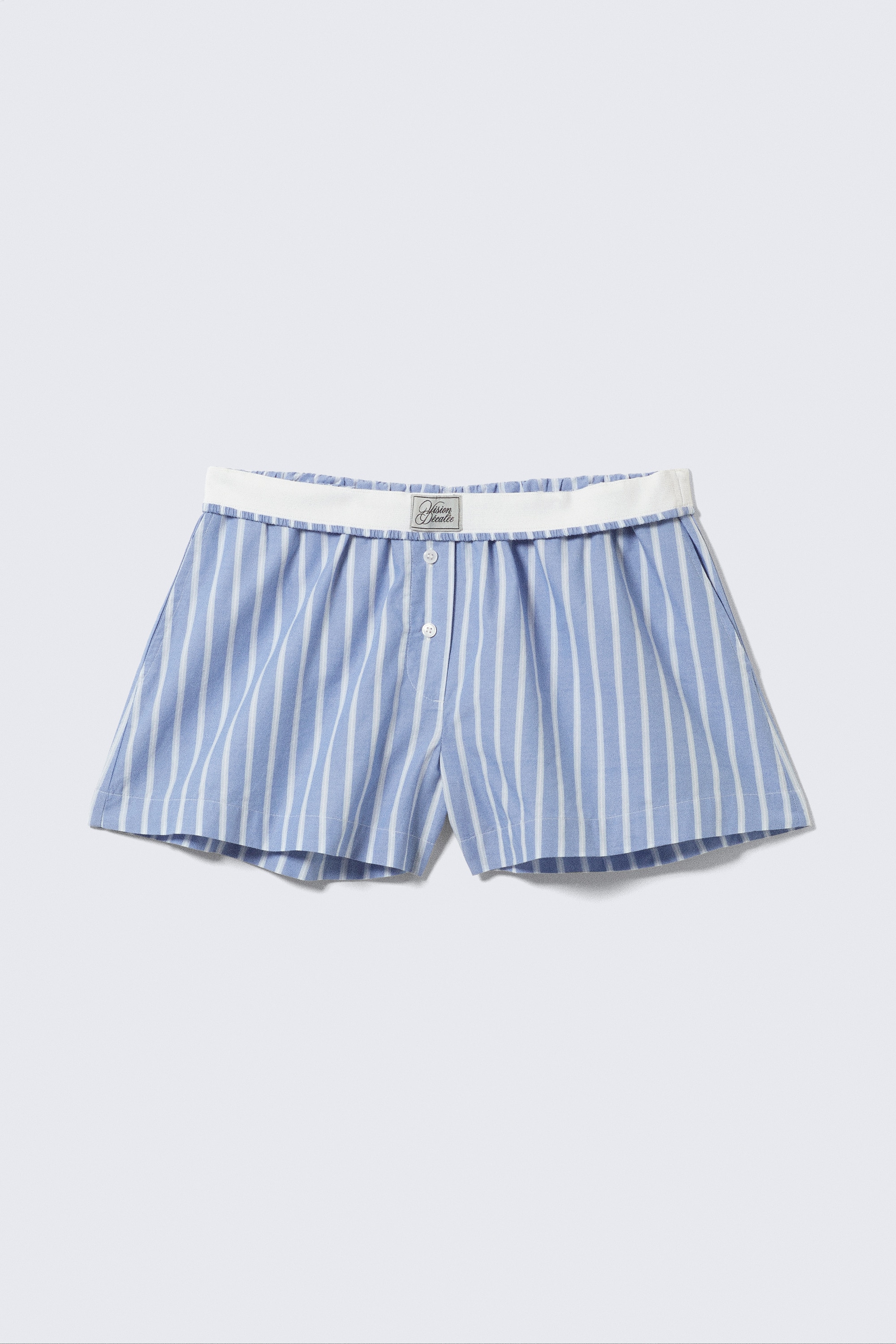 Relaxed katoenen boxershort - Blauw gestreept