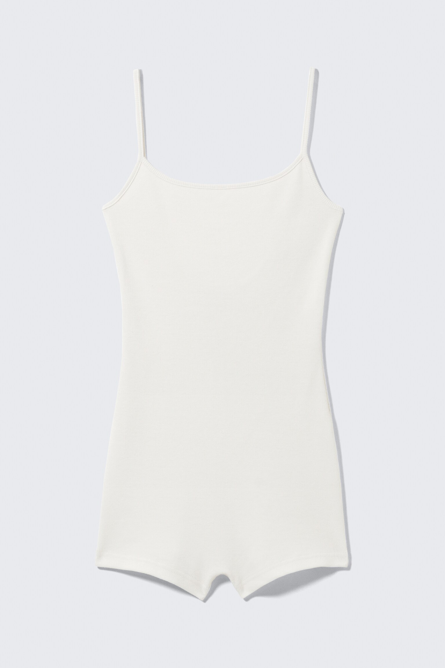 Ribbed Fitted Jumpsuit - Gebroken wit/Zwart - 2