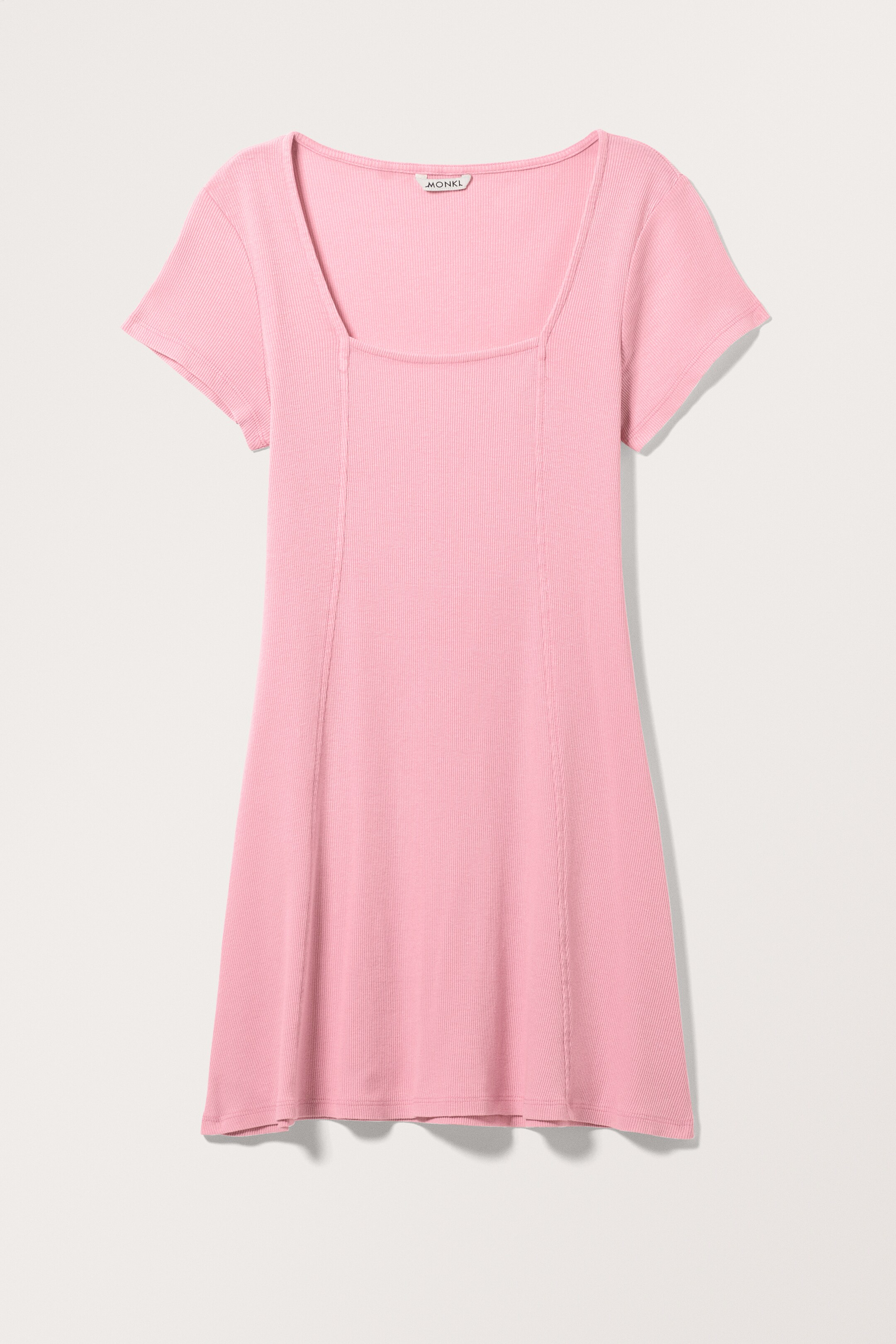 Agrandir l'image: Robe t-shirt côtelée à col carré - Rose clair délavé - FEMME | H&M CH 1