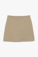 Beige taupe - A-line mini skirt - 0
