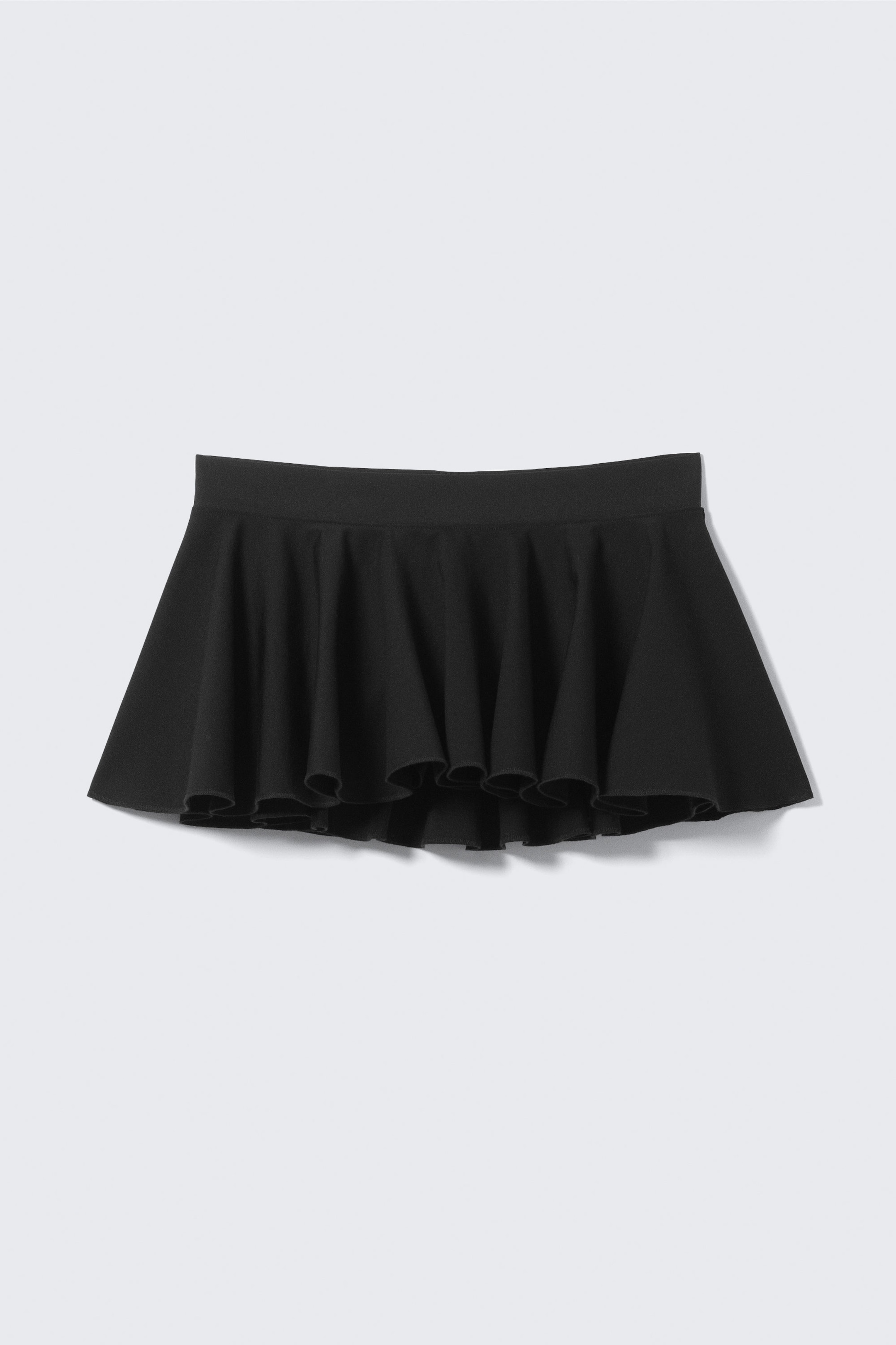 Black - Low Rise Flared Mini Skort - 3