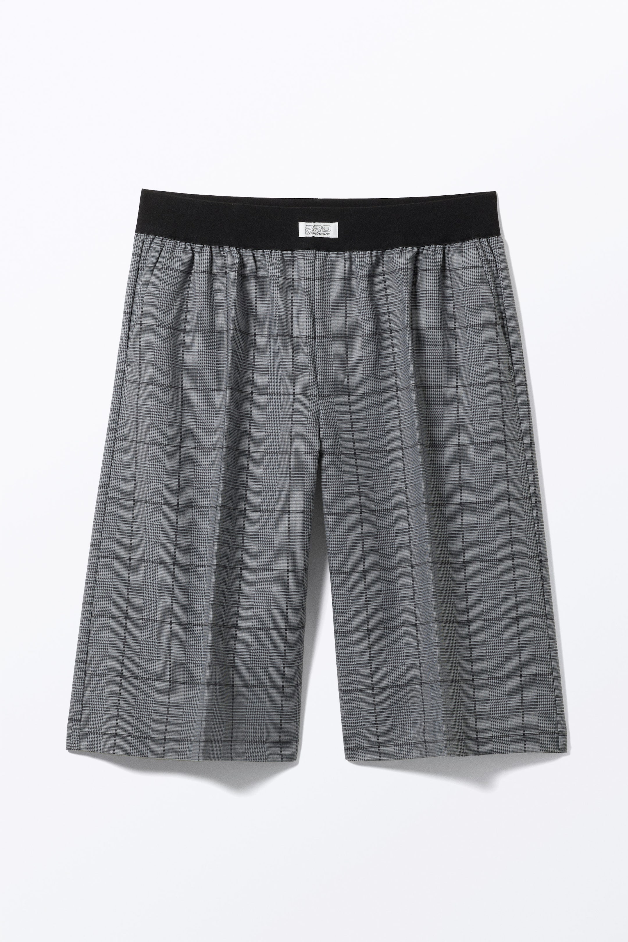 Kariertes Grau - Entspannte Pull-on-Shorts mit niedrigem Bund - 4