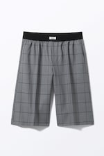 Kariertes Grau - Entspannte Pull-on-Shorts mit niedrigem Bund - 4