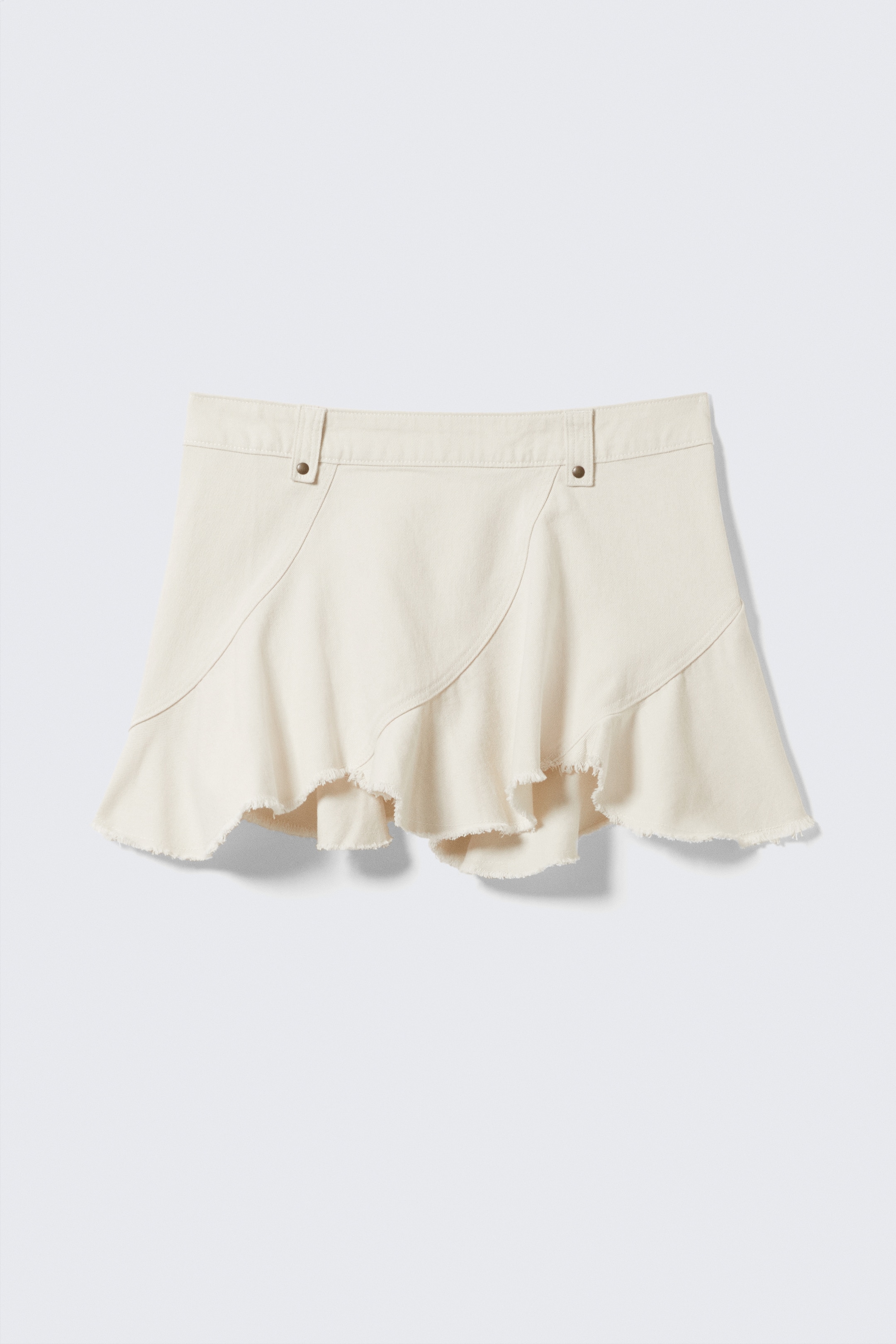Größeres Bild ansehen: Ausgefranster, asymmetrischer Minirock aus Twill - Cremeweiß - Ladies | H&M DE 5