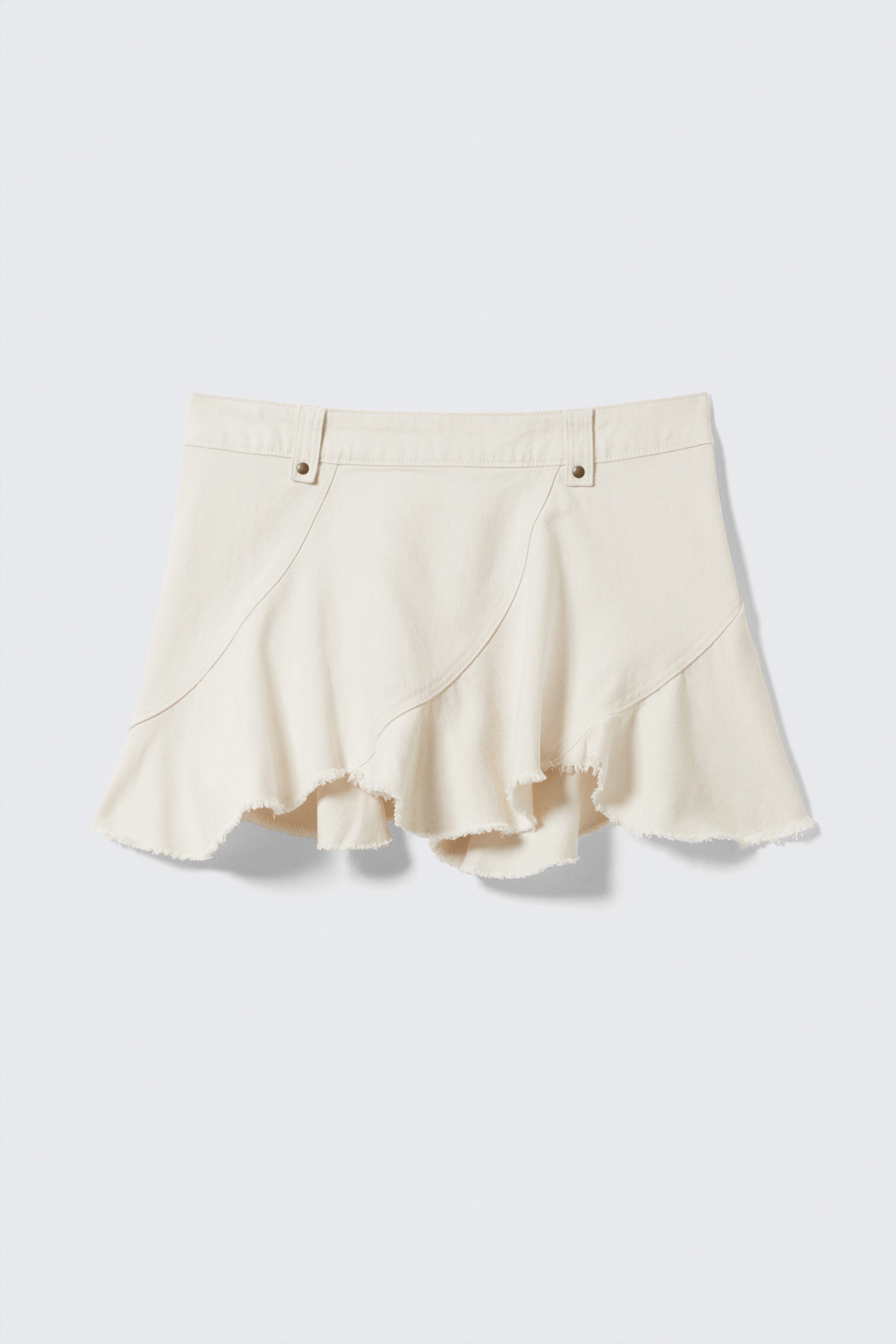 Off-white - Frayed Asymmetric Mini Twill Skirt - 4