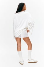 White - Soft Oversized Long-Sleeved Top - 2