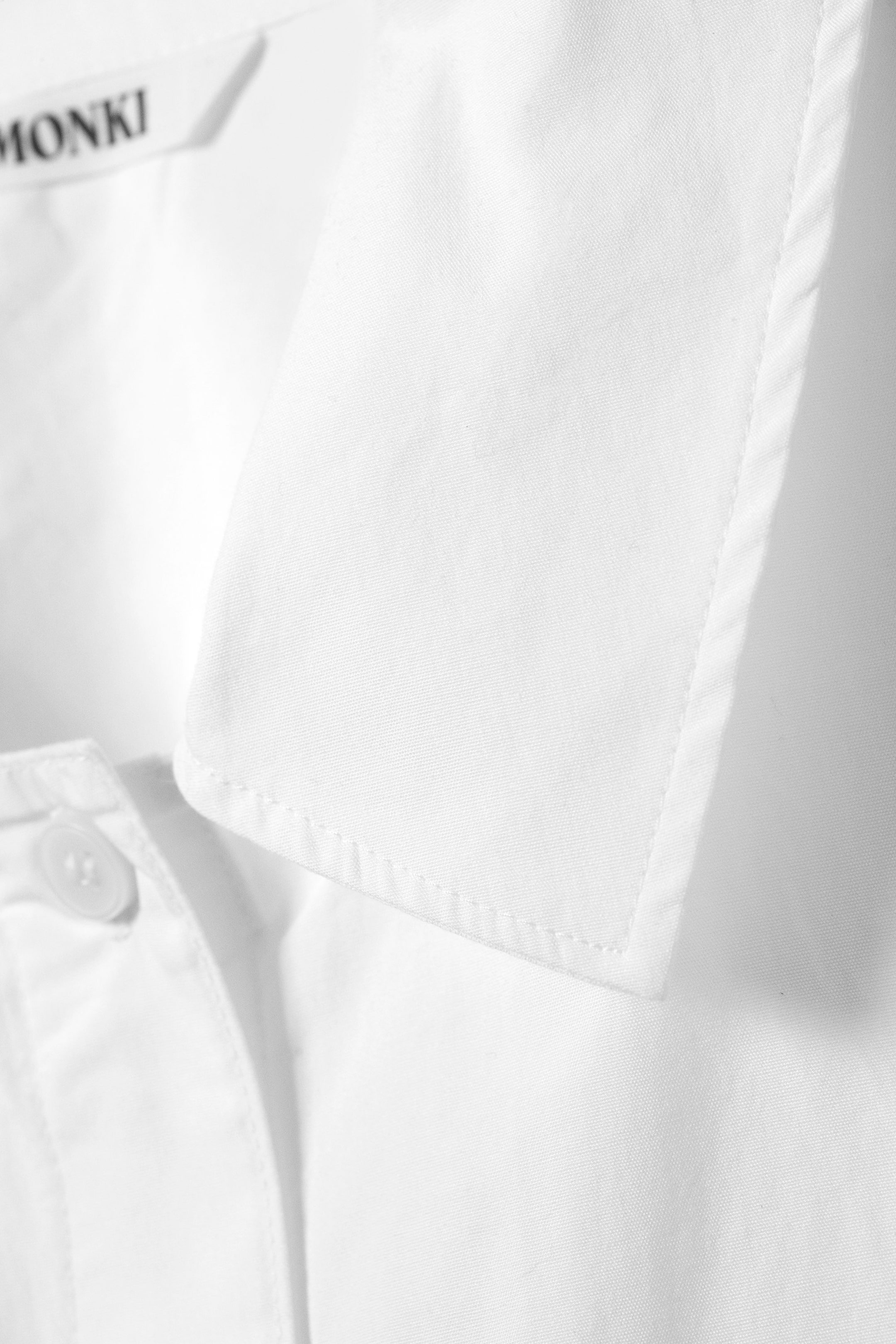 White - Oversized Short-Sleeved Cotton Poplin Shirt - 5