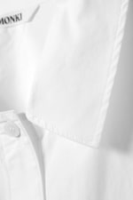 White - Oversized Short-Sleeved Cotton Poplin Shirt - 5