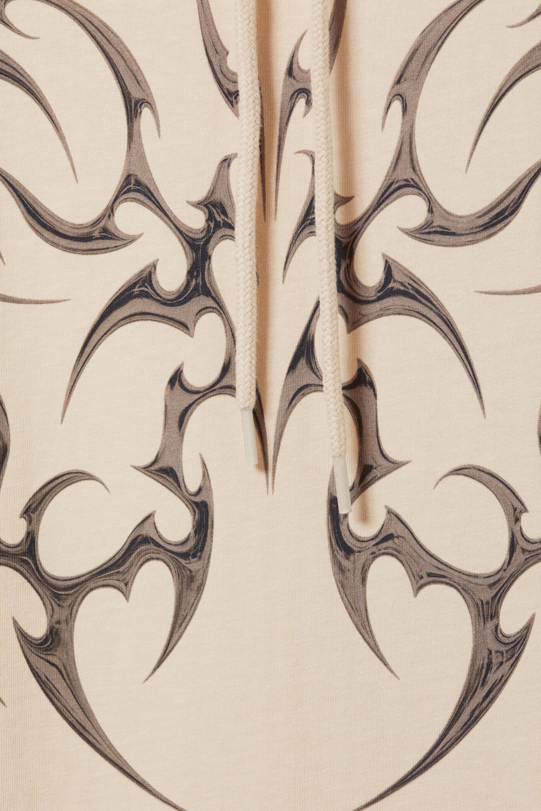 Beige - Tribal-Schmetterling - Oversized Hoodie-Minikleid - 1