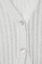 Stoffig wit - Opengebreid vest met V-hals - 5