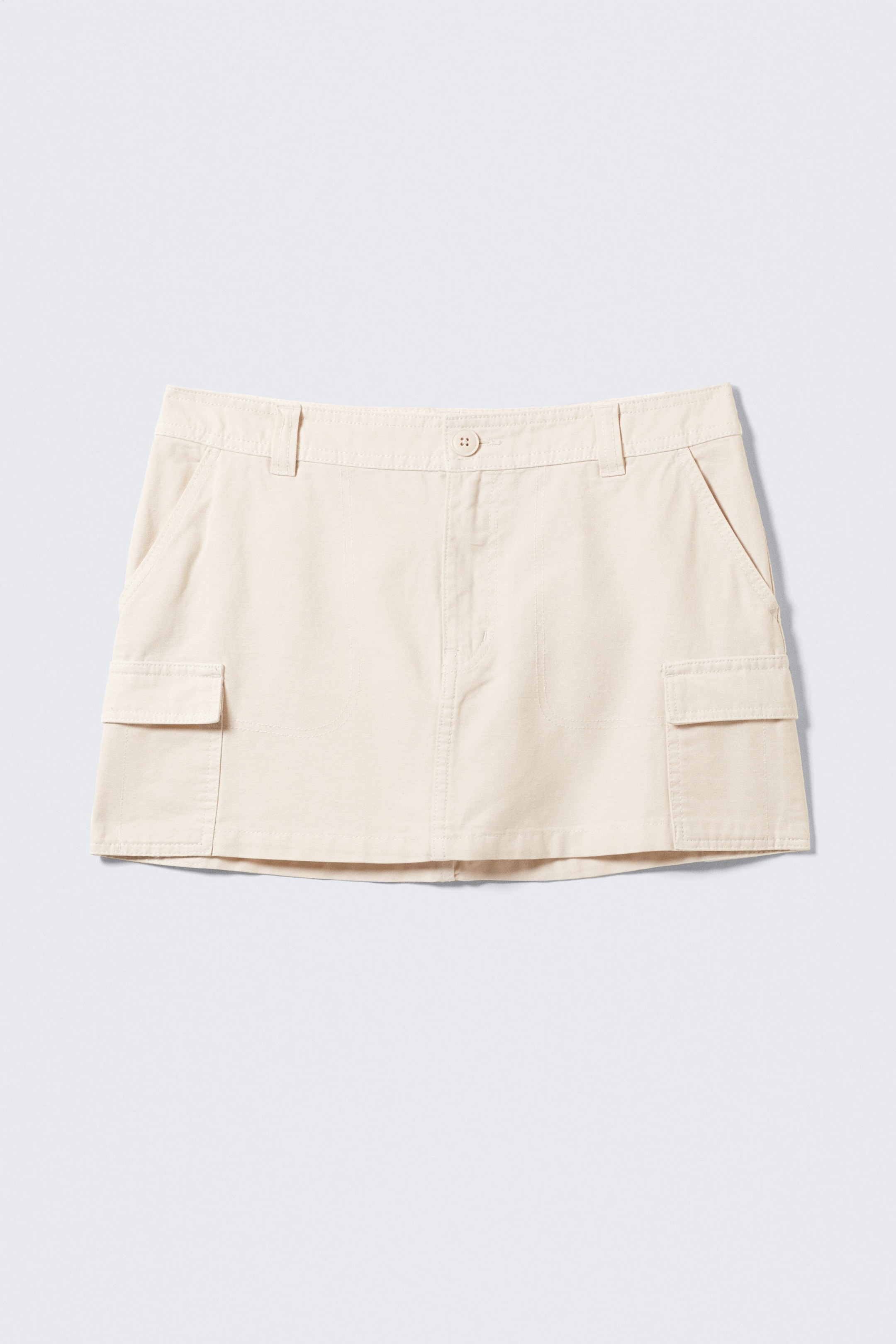 Cremeweiß - Mini-Cargorock aus Baumwolle - 4