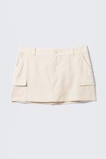 Cremeweiß - Mini-Cargorock aus Baumwolle - 4