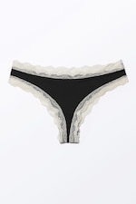Black & Off-white - Low-waist Lace Hipster Briefs - 0