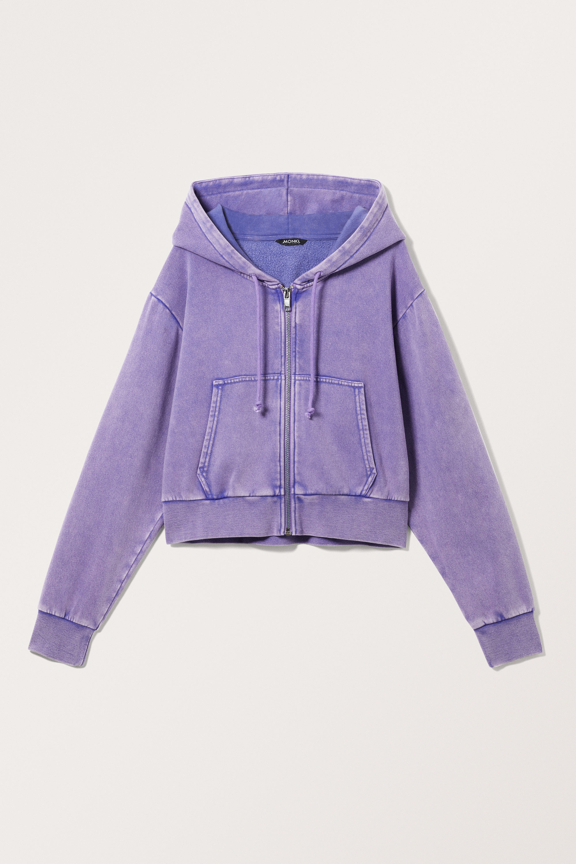 Washed Purple - Cropped Zip Hoodie - 3