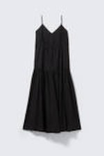 Black - Tiered Cotton Poplin Maxi Dress - 4